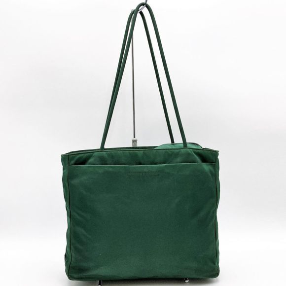 Prada Handbags - PRADA tote bag shoulder nylon logo plate green ladies men unisex